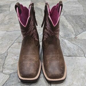 Ariat Kids Brown and Pink Western Boots